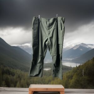 LAPG Tactical Pants Mens 42 x 25 Cropped Cargo Shorts Army Green Canvas